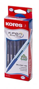 K2-F Długopis trójkątny z miękkim uchwytem, niebieski, cienka końcówka, 12 sztuk w opakowaniu (cena za 1 szt.)