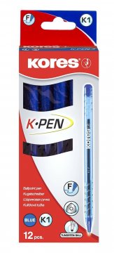 K1-F Długopis trójkątny, niebieski, cienka końcówka / 12 sztuk w opakowaniu (cena za 1 szt.)
