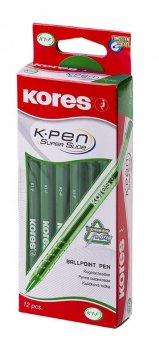 K1-F Długopis trójkątny, zielony, 12 sztuk w pudełku (cena za 1 szt.)