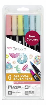 Tombow Flamaster Brush pen ABT – Candy colours, 6 szt.