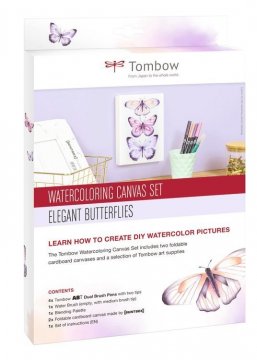 Tombow Zestaw Watercoloring Canvas Set Elegant Butterflies