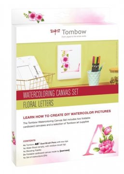 Tombow Zestaw Watercoloring Canvas Set Floral Letters