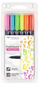 Tombow Flamaster Brush pen Fudenosuke, set 6 szt