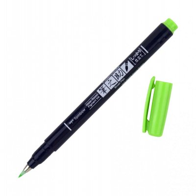 Tombow Flamaster Brush pen Fudenosuke, twardy,neon green
