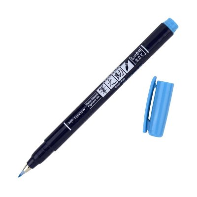 Tombow Flamaster Brush pen Fudenosuke, twardy,neon blue