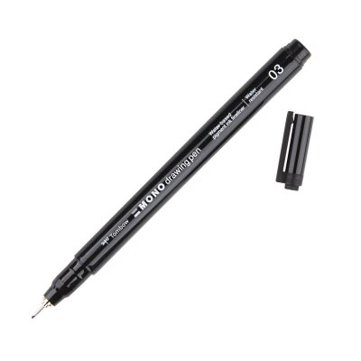 Tombow Cienkopis MONO drawing pen, szerokość linii pisania: 03 (około 0,35 mm), czarny, luzem