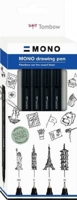 Zestaw Tombow MONO drawing pen Bold, 4 sztuki