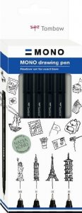 Zestaw Tombow MONO drawing pen Fine, 4 sztuki